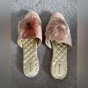 Birdies The Songbird Slides/Slippers in Blush Velvet size 9.5.